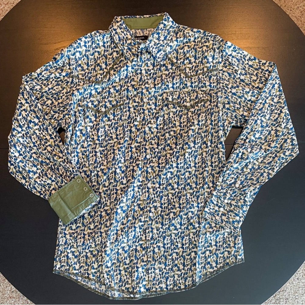 Men’s XXL Tin Haul Camo Pearl Snap